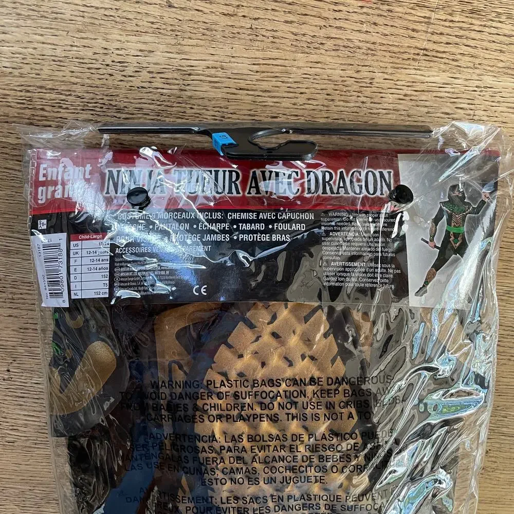 Dragon Slayer Ninja Costume Child Size Large Used